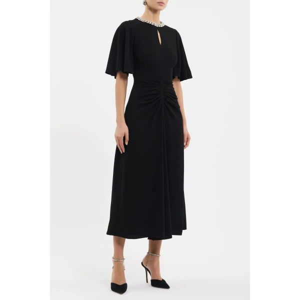Rebecca Vallance Black midi dress