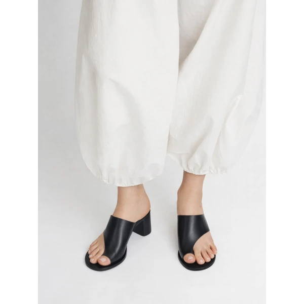 ATP Atelier Rosate in Black Cutout Heeled Sandals Black