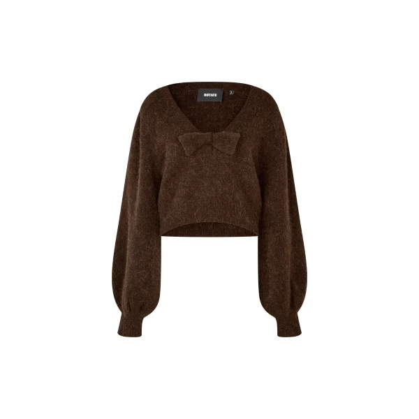Bow Knit Sweater Brown