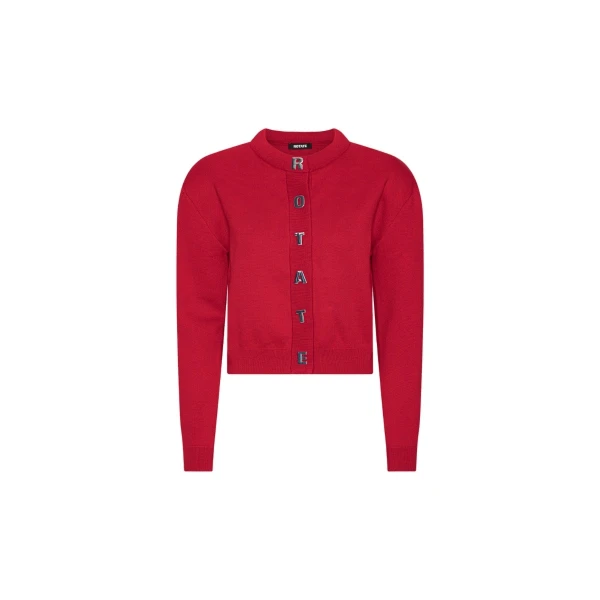 Firm Knit Cardigan Red
