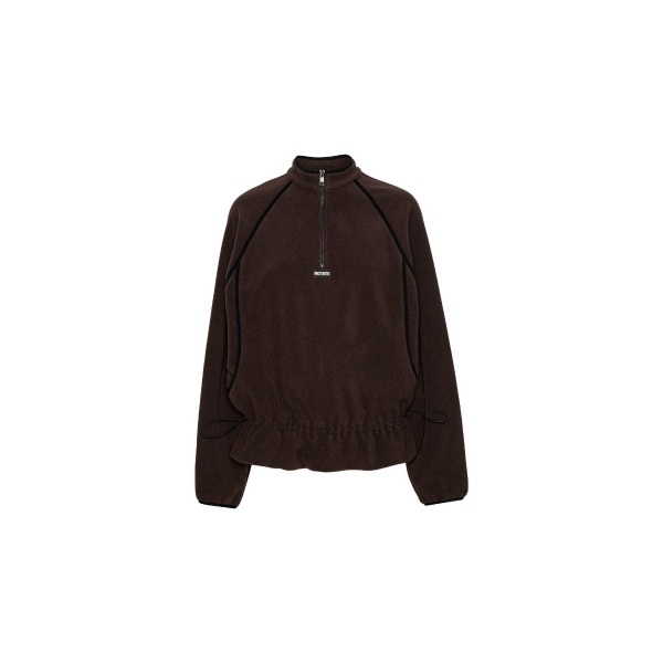 Fleece Half Zip Jacket Dark Brown