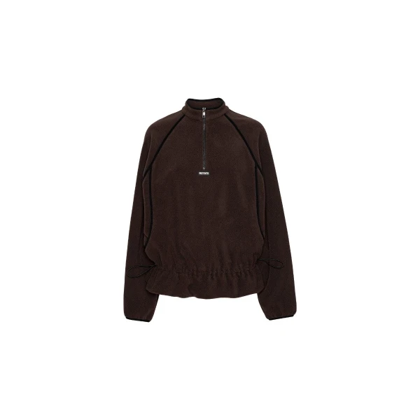 Fleece Half Zip Jacket Dark Brown