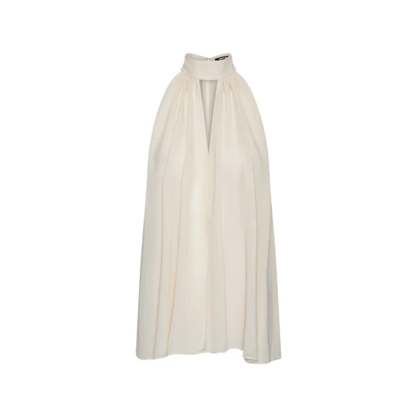 Halterneck Bow Top White