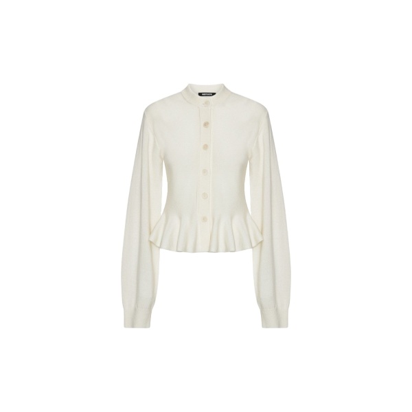 Sculptured Knit Cardigan White