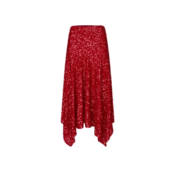 Sequins Midi Skirt Red
