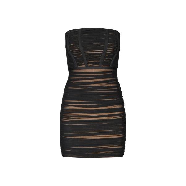 Two Layer Mini Dress Black