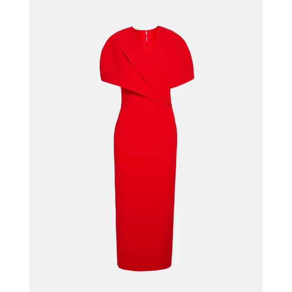 Flora Cherry Red Midi Dress