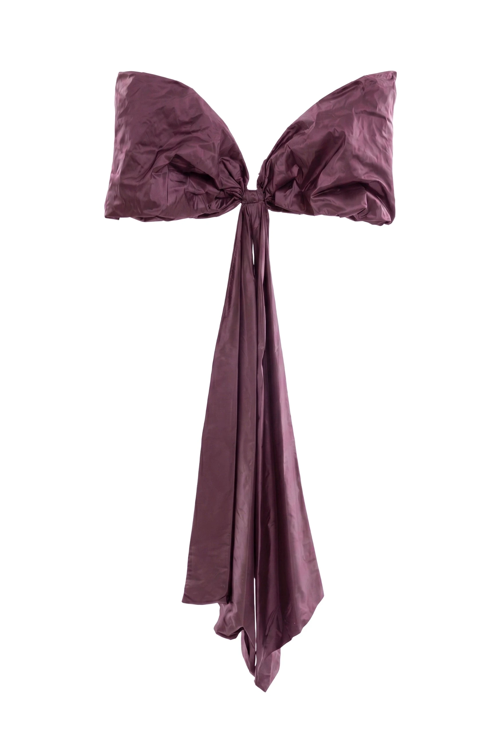 Saiid Kobeisy Bow Cape in Italian Plum Saiid Kobeisy Bow Cape in Italian Plum, Style 40