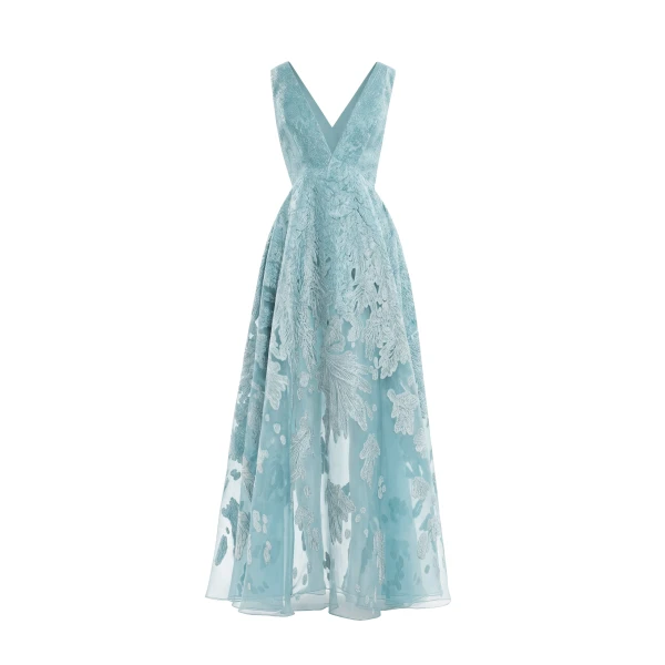 Saiid Kobeisy Brocade Dress in Antigua Sand