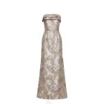 Saiid Kobeisy Brocade Long Fitted Dress in Grey Pear
