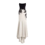 Saiid Kobeisy Crepe Mermaid Dress with Embroidery in Off White