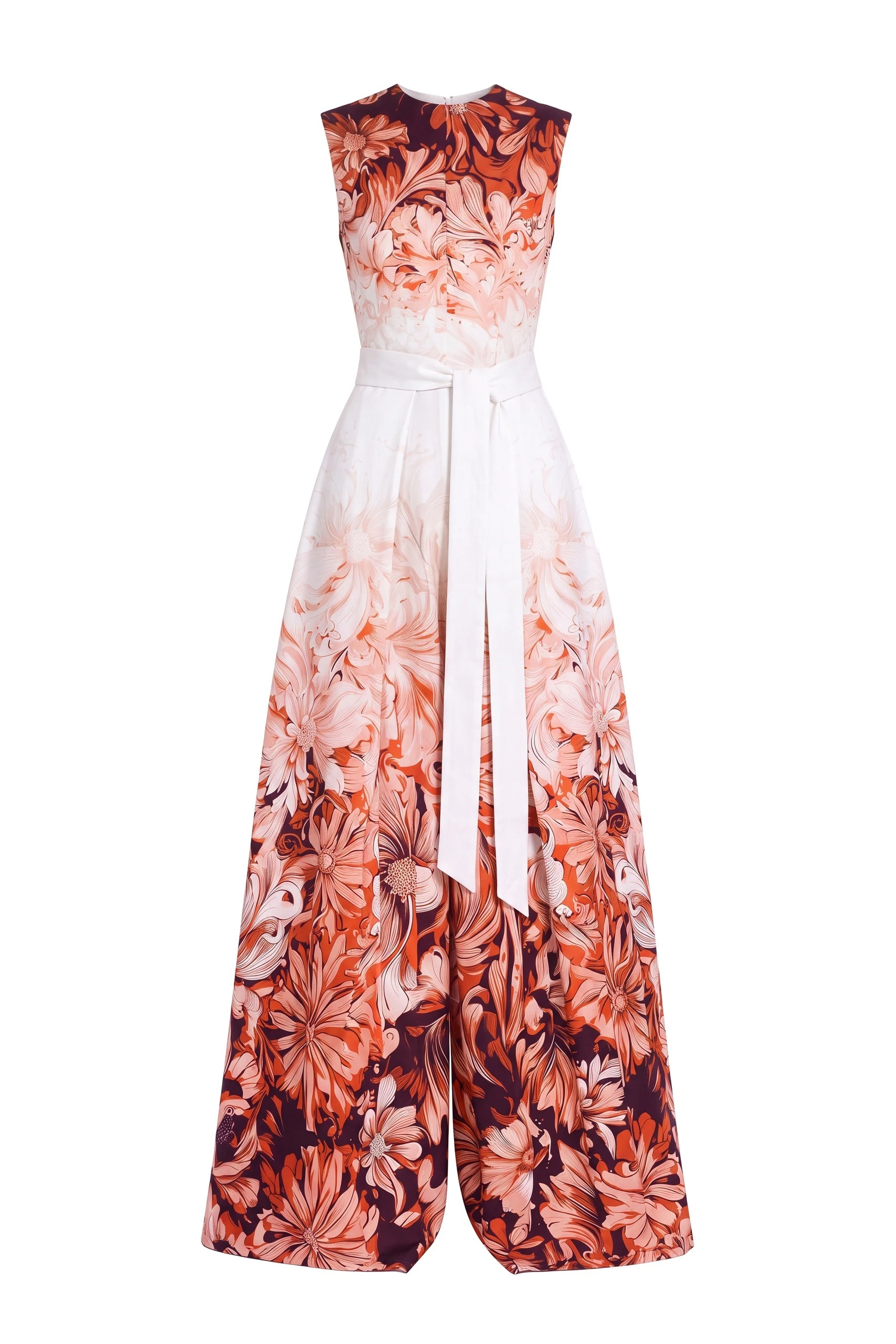 Saiid Kobeisy Crepe Printed Jumpsuit in Vibrant Orange Print | Jumpsuit | Coveti Saiid Kobeisy Crepe Printed Jumpsuit in Vibrant Orange Print