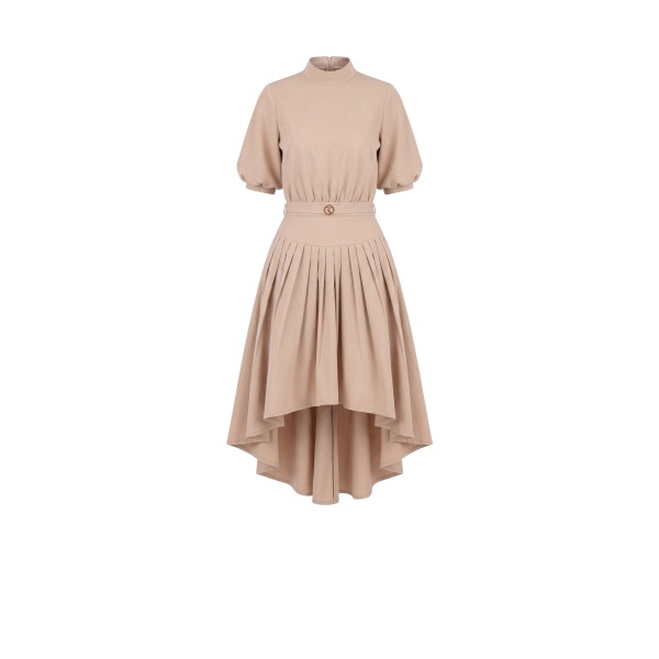 Saiid Kobeisy Crepe Short Dress in Skin