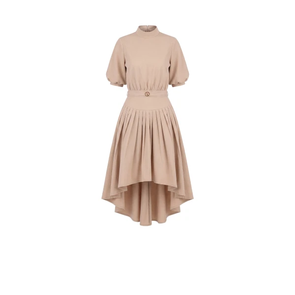 Crepe Short Dress in Skin