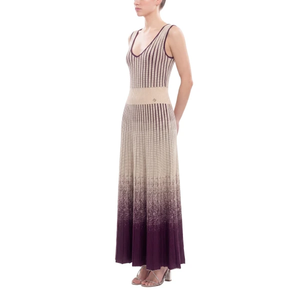 Saiid Kobeisy Degrade Knitwear Dress in Italian Plum, view 3