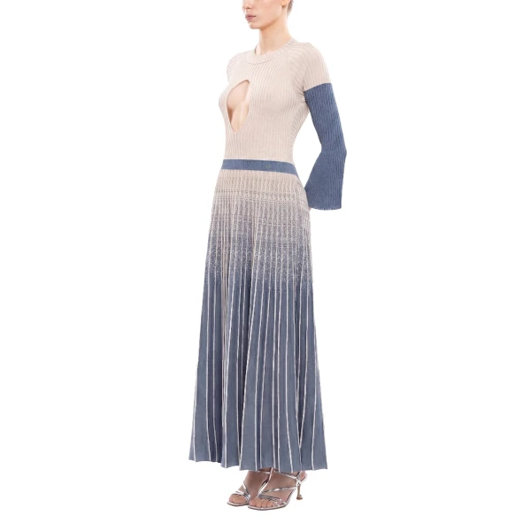 Saiid Kobeisy Degrade Knitwear Dress in Marlin and Ivory, view 3