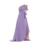 Saiid Kobeisy Double Faced Scuba Long Dress in Lavender