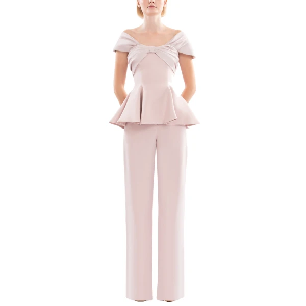 Saiid Kobeisy Draped Bow Set in Salsa Rosa, view 2