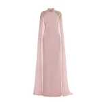 Saiid Kobeisy Embellished Crepe Kaftan in Heavenly Pink, Style 13
