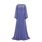 Saiid Kobeisy Embellished Crepe Kaftan in Marlin