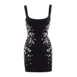 Saiid Kobeisy Embellished Mini Dress in Jet Black
