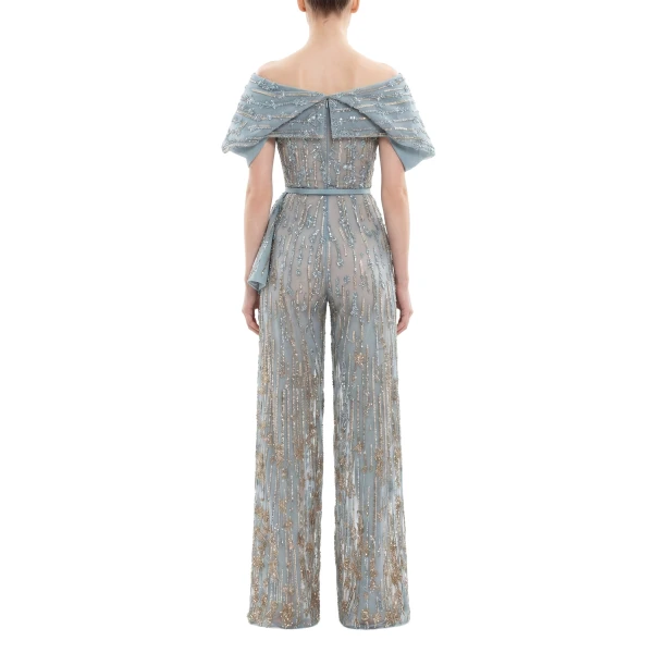 Saiid Kobeisy Embroidered Jumpsuit in Antigua Sand, view 4