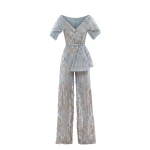 Saiid Kobeisy Embroidered Jumpsuit in Antigua Sand