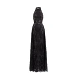 Saiid Kobeisy Embroidered Lace Dress in Jet Black, Style 32