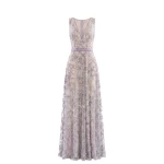 Saiid Kobeisy Embroidered Long Dress in Lavender