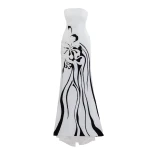 Saiid Kobeisy Embroidered Strapless Padded Crepe Dress in Off White