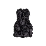 Saiid Kobeisy Floral Mini Dress in Jet Black