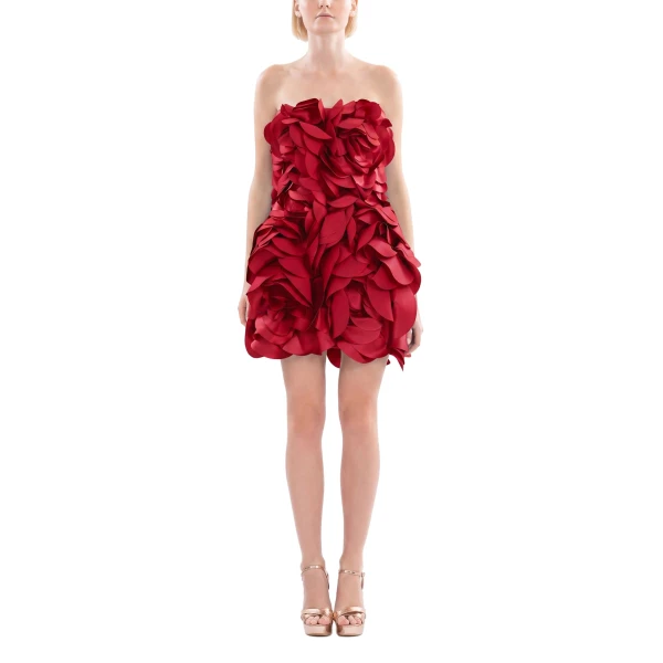 Saiid Kobeisy Floral Mini Dress in Space Cherry, view 2