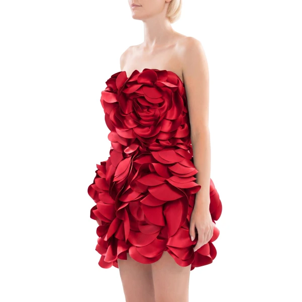 Saiid Kobeisy Floral Mini Dress in Space Cherry, view 4