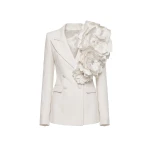 Saiid Kobeisy Floral Tailored Jacket in Off White
