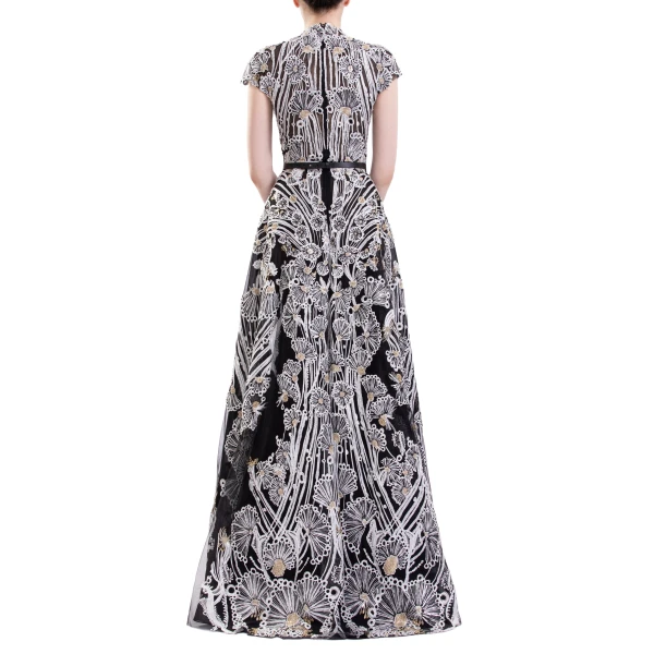 Saiid Kobeisy Fully Embellished Dress in Jet Black, view 5