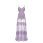 Saiid Kobeisy Lace Long Dress in Lavender, Style 34