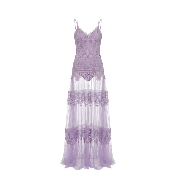 Saiid Kobeisy Lace Long Dress in Lavender, Style 34