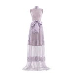Saiid Kobeisy Lace Long Dress in Lavender, Style 35