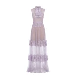 Saiid Kobeisy Lace Long Dress in Lavender, Style 36