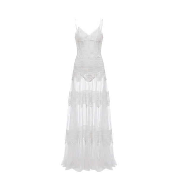 Saiid Kobeisy Lace Long Dress in Off White, Style 34