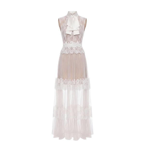 Saiid Kobeisy Lace Long Dress in Off White, Style 36