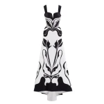Saiid Kobeisy Laser Cut Scuba Dress in Off White and Jet Black
