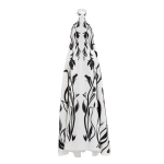 Saiid Kobeisy Laser Cut Scuba Halter Neck Dress in Off White and Jet Black