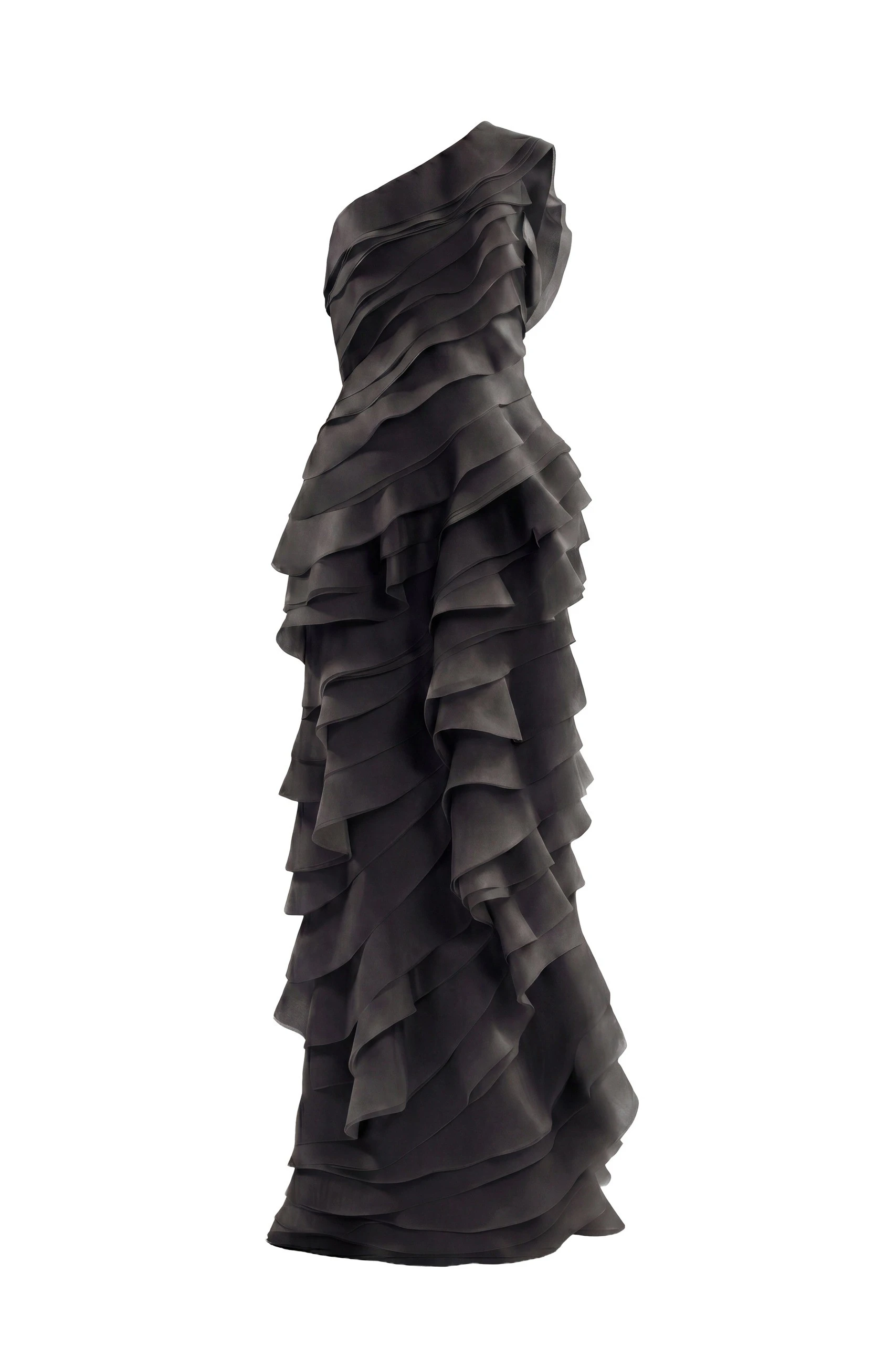 Saiid Kobeisy Layered Organza Dress in Jet Black | Dresses | Coveti Saiid Kobeisy Layered Organza Dress in Jet Black