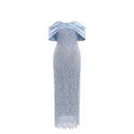 Saiid Kobeisy Midi Guipure Dress in Antigua Sand