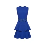 Saiid Kobeisy Midi Ruffled Dress in Blue