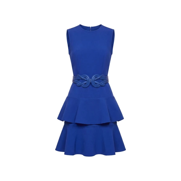Saiid Kobeisy Midi Ruffled Dress in Blue