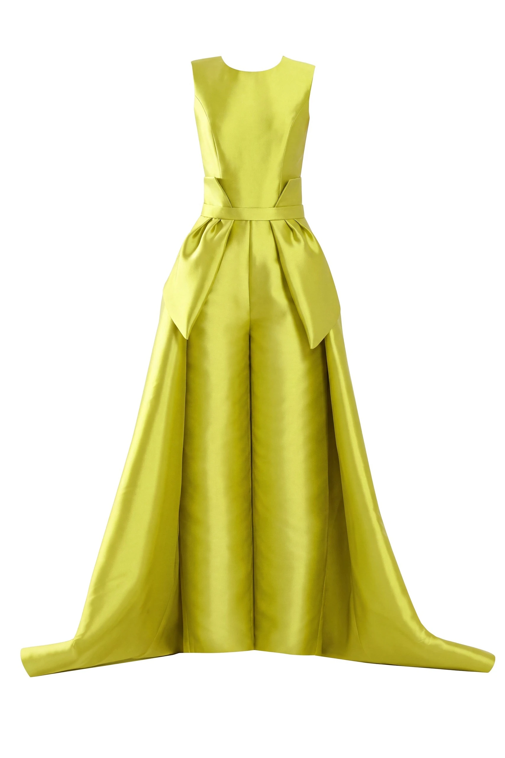 Saiid Kobeisy Mikado Classic Jumpsuit with Detachable Overskirt in Lime Green | Jumpsuit | Coveti Saiid Kobeisy Mikado Classic Jumpsuit with Detachable Overskirt in Lime Green