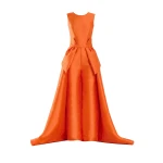 Saiid Kobeisy Mikado Classic Jumpsuit with Detachable Overskirt in Orange