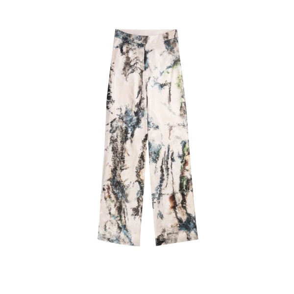 Saiid Kobeisy Printed Sequin Straigt Fit Pants in Indigo Print, view 2